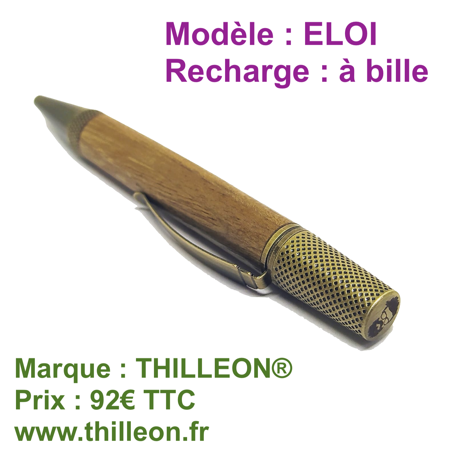 Stylo Bois Tourné Rechargeable N° 24 – Labelle Ikeya Création
