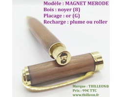 magnet_merode_roller_noyer_or_stylo_artisanal_bois_thilleon_logo_marque