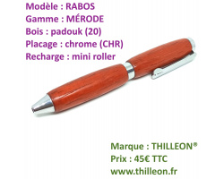 rabos_mrode_mini_roller_padouk_chrome_stylo_artisanal_bois_thilleon_45_marque