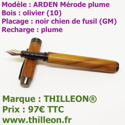 arden_olivier_noir_chien_de_fusil_stylo_artisanal_bois_thilleon_marque