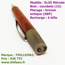 eloi_cocobolo_noir_chien_de_fusil_stylo_artisanal_bois_thilleon_marque