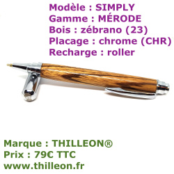 simply_mrode_roller_zebrano_chrome_stylo_artisanal_bois_thilleon_ouvert