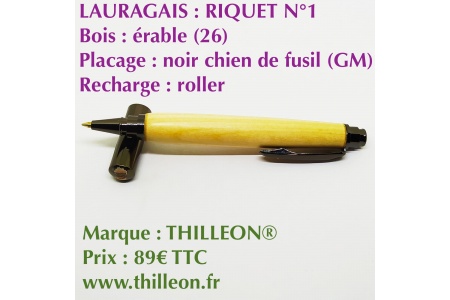 lauragais_riquet_n1_erable_noir_chien_de_fusil_stylo_artisanal_bois_thilleon_canal_du_midi_orig_marque