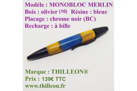 monobloc_merlin_dualite_olivier_resine_bleue_chrome_noir_bc_stylo_artisanal_bois_thilleon_original_marque_copie_2