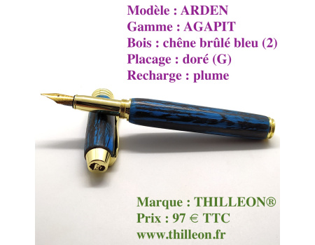 arden_agapit_plume__chne_brl_bleu_dor_g_stylo_artisanal_bois_thilleon_logo_marque