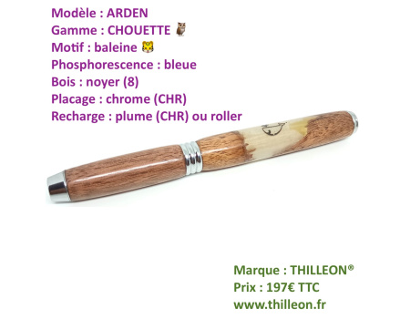 arden_chouette_plume_ou_roller_bleu_baleine__noyer_chr_stylo_bois_artisanal_thilleon_ferme_orig