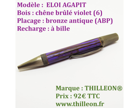 eloi_agapit_violet_bronze_antique_stylo_artisanal_bois_thilleon_a_plat_orig_marque