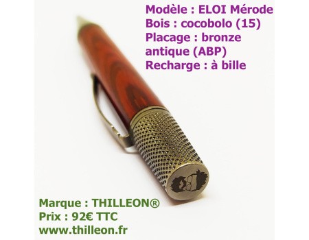 eloi_cocobolo_noir_chien_de_fusil_stylo_artisanal_bois_thilleon_marque