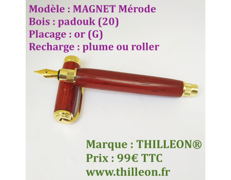 magnet_plume_padouk_or_stylo_artisanal_bois_thilleon_ouvert_marque
