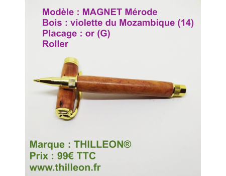 magnet_roller_violette_m_14_or_g_stylo_artisanal_bois_thilleon
