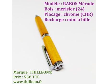 rabos_mini__bille_merisier_chrome_stylo_artisanal_bois_thilleon_marque_2144178933
